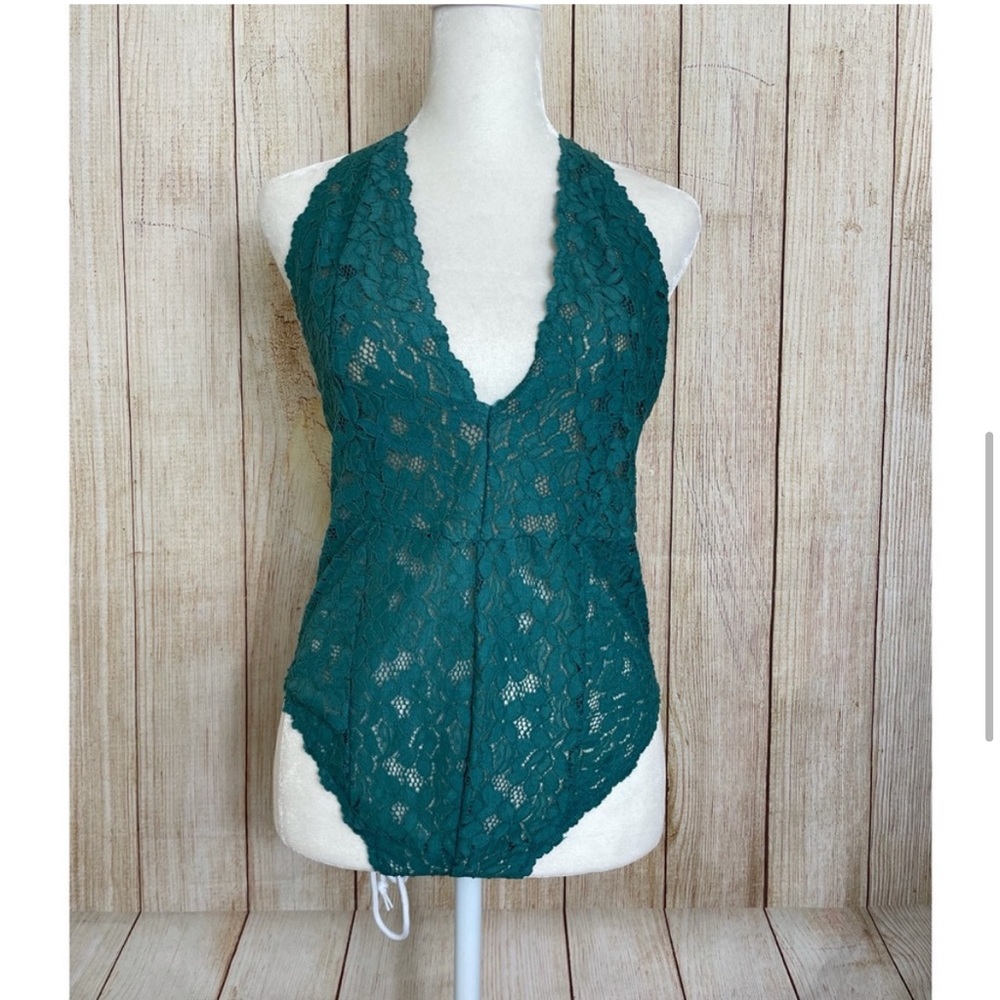 Intimately Free Avery Lace Bodysuit In Green - Picture 6 of 8